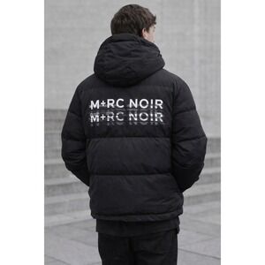 M+RC Noir Distortion Logo Puffer Jacket Black Streetwear Hooded Coat Men's‎ S